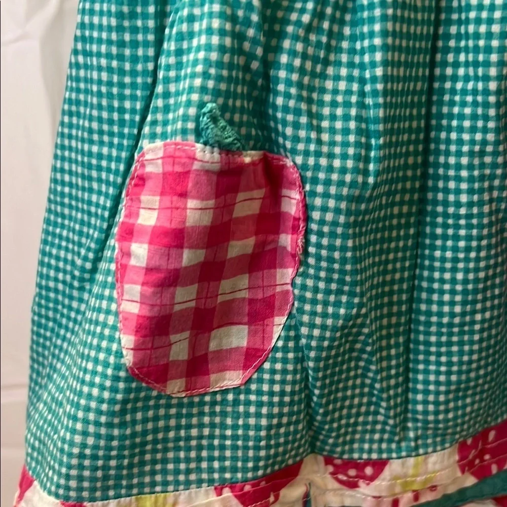 Deux par Deux Green and Pink Camisole with Smocked Bodice
